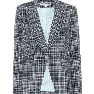 Veronica Ada Beard Blue Cutaway Cotton-blend Tweed Blazer